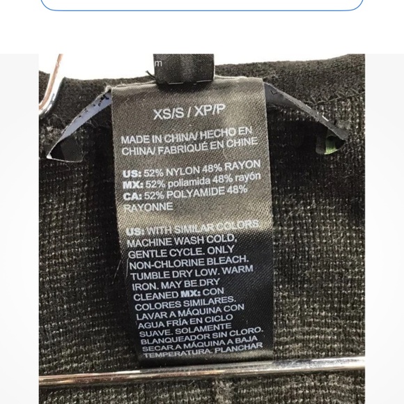 WHBM Long Sleeve Tonal Ruana in Black Combo Sz  XS/SM NWT - Picture 8 of 8